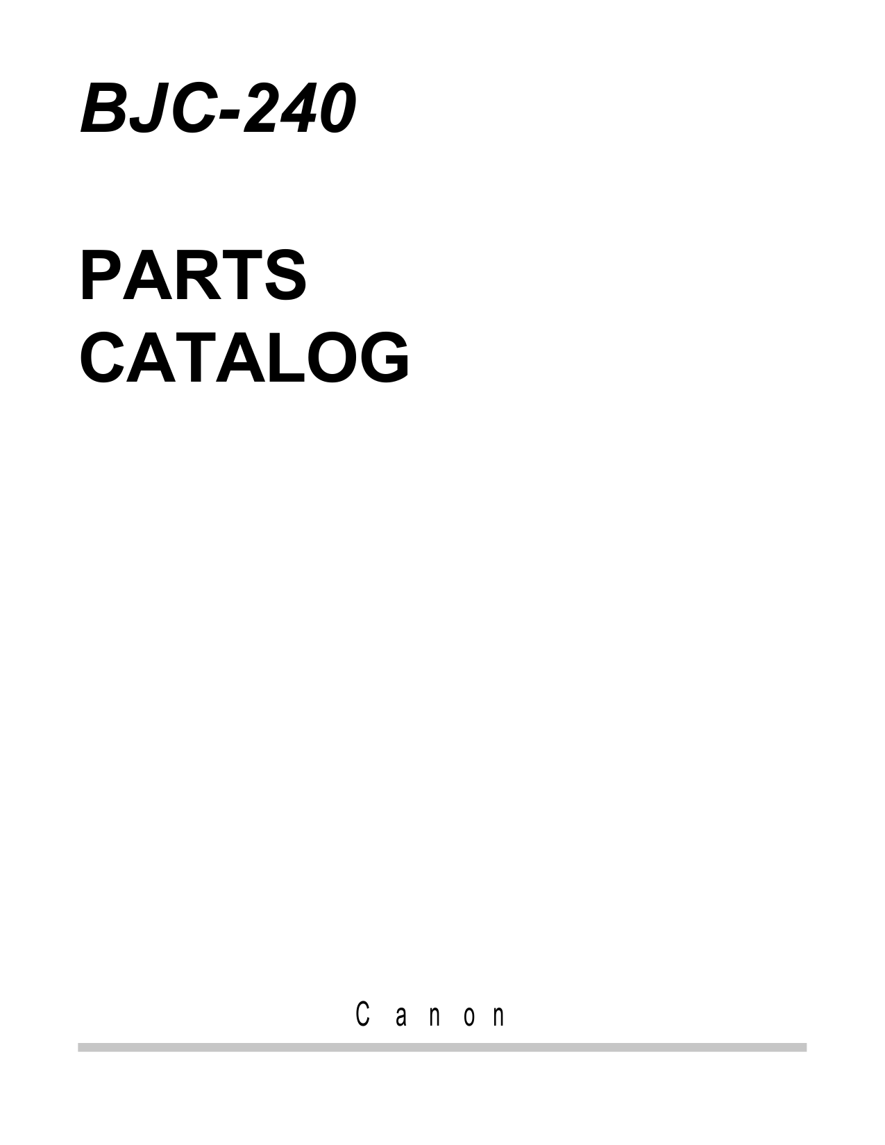 Canon BubbleJet BJC-240 Parts Catalog Manual-1